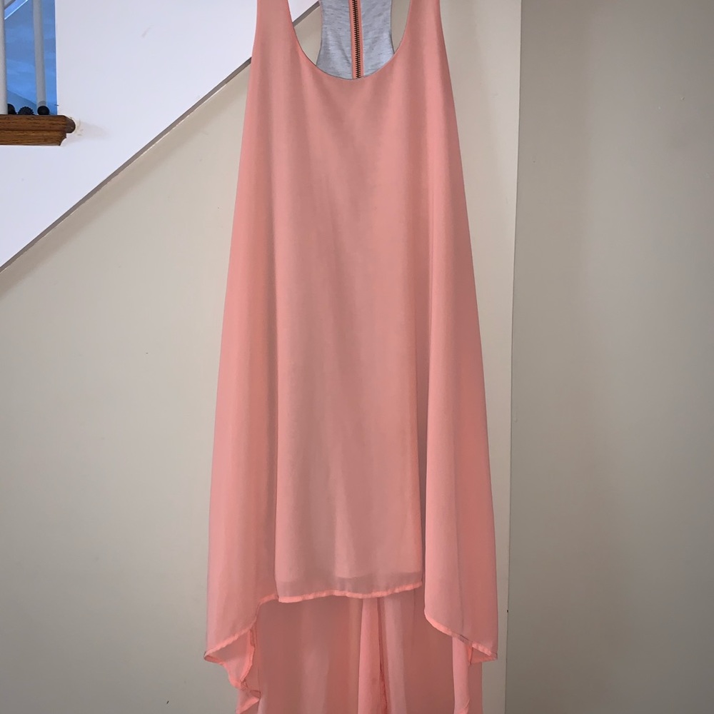 Racer back high-low dress
